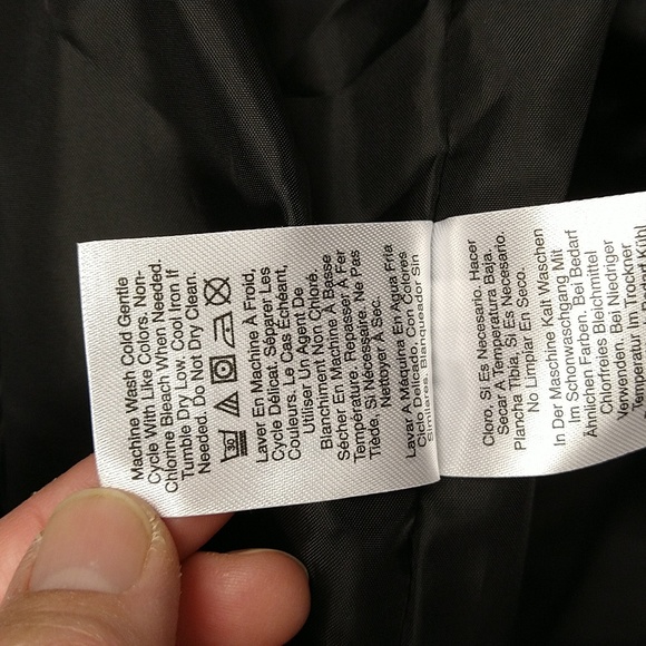 DKNY, black faux leather jacket, size 2X, cropped, button up, NWT, womens - Picture 8 of 10